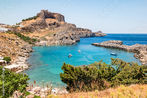 Saint Paul bay in Lindos on Rhodes, Greece