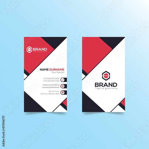 Creative Modern black and red business card template photo