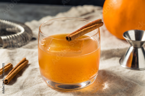 Boozy Refreshing Pumpkin Spice Old Fashioned Cocktail photo