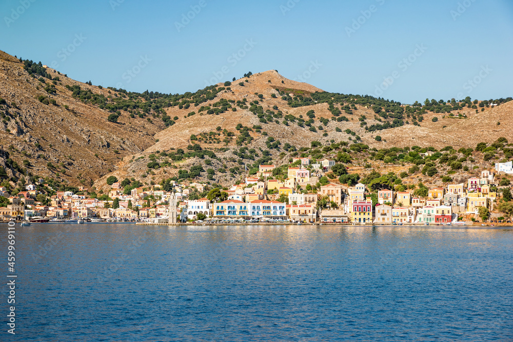 The picturesque island of Simi near Rhodes, part of the Dodecanese island chain, Greece