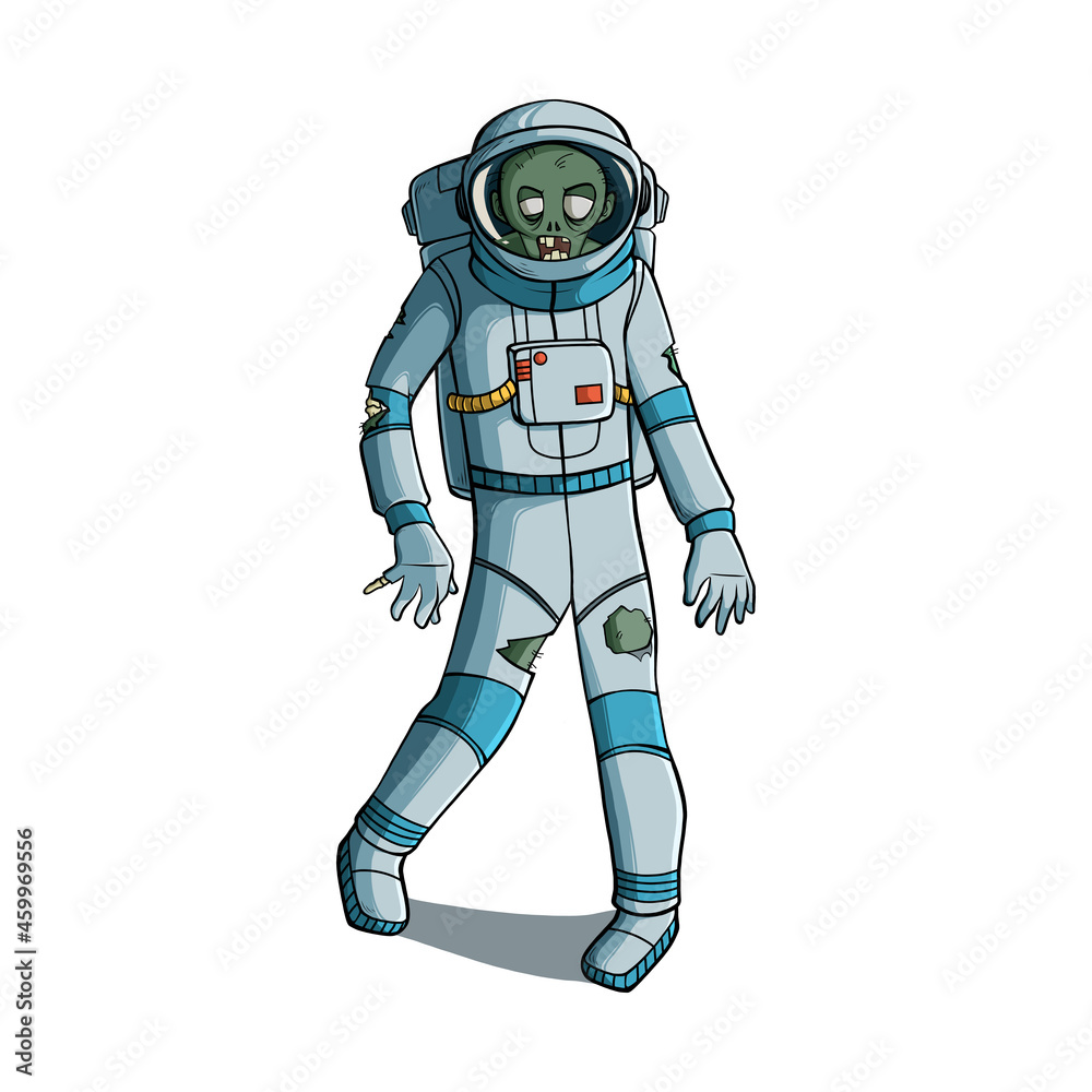 Zombie in astronaut costume