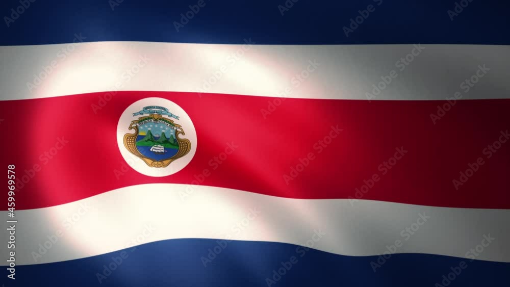 Flag of Costa Rica Waving in the Wind (LOOP) Flag of Costa Rica Waving in the Wind (LOOP)