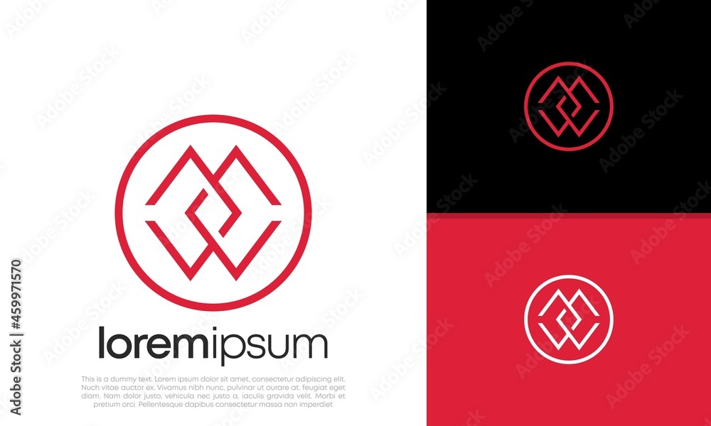 Obraz premium Initials M W logo design. Initial Letter Logo.