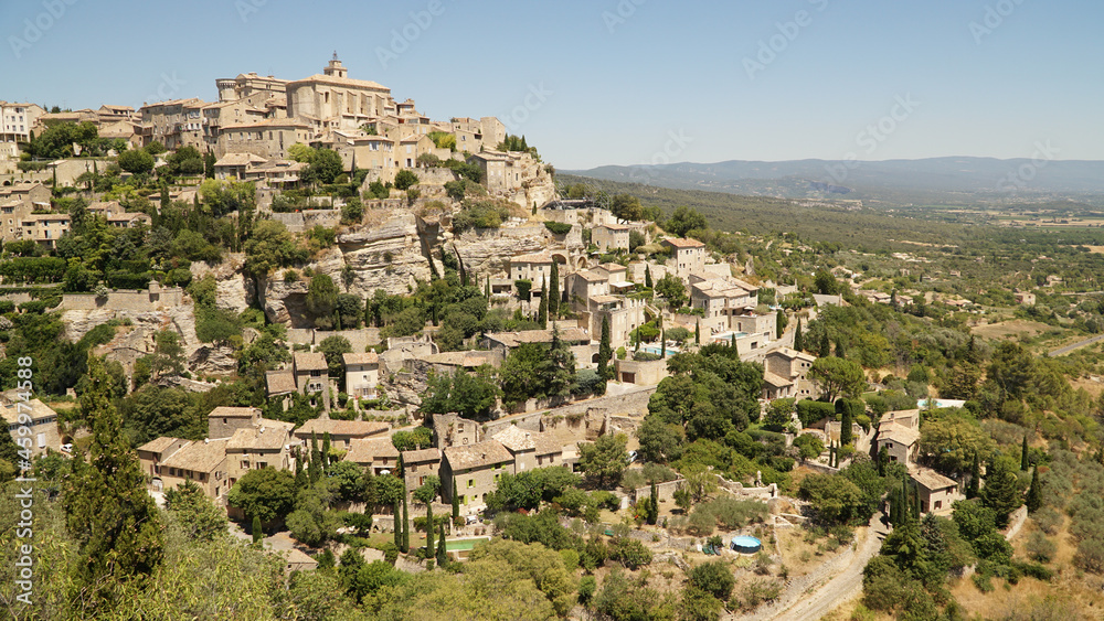 Vaucluse rural country side villages and lavender fields near Sénanque Abbey in Gordes, France.