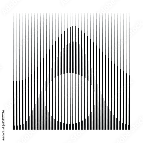 Rectangle Logo with lines.Square unusual icon Design .Black Vector stripes .Geometric shape.