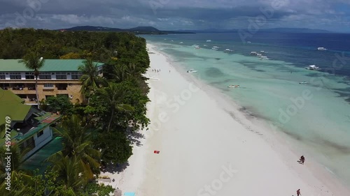 Aerial of Dumaluan beach with white sand, Bohol photo