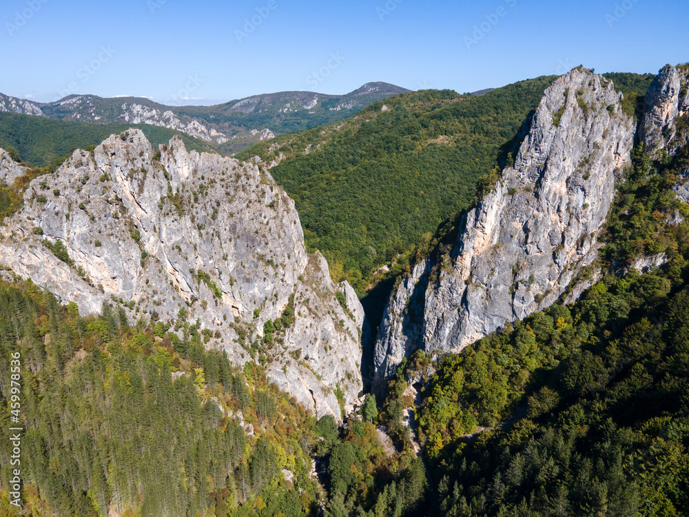 Obraz premium Aerial view of Erma River Gorge, Bulgaria
