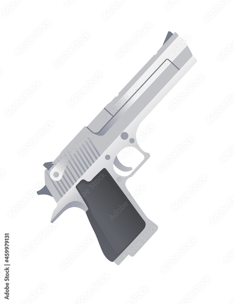 Obraz premium Modern handgun Desert Eagle pistol vector illustration on white background