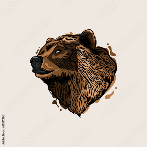 Head grizzly vector illustration design