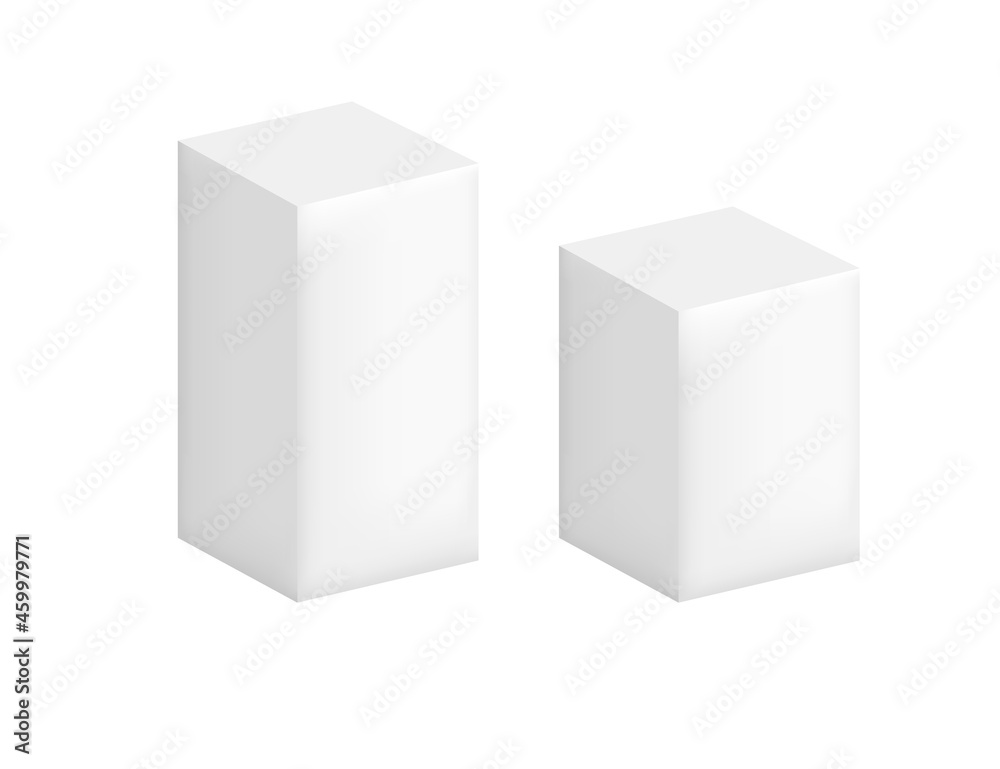 Matte white cube geometry figure for teaching in school vector illustration on white background Matte white cube geometry figure for teaching in school vector illustration on white background