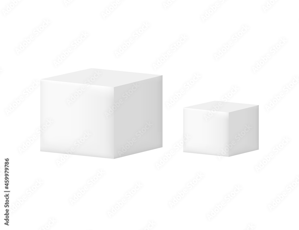 Matte white cube geometry figure for teaching in school vector illustration on white background Matte white cube geometry figure for teaching in school vector illustration on white background