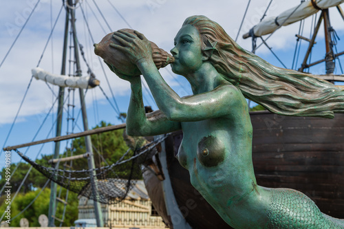 Mermaid sculpture in the city of Santander in Cantabria, Spain.  photo