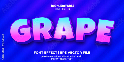editable text effect grape style