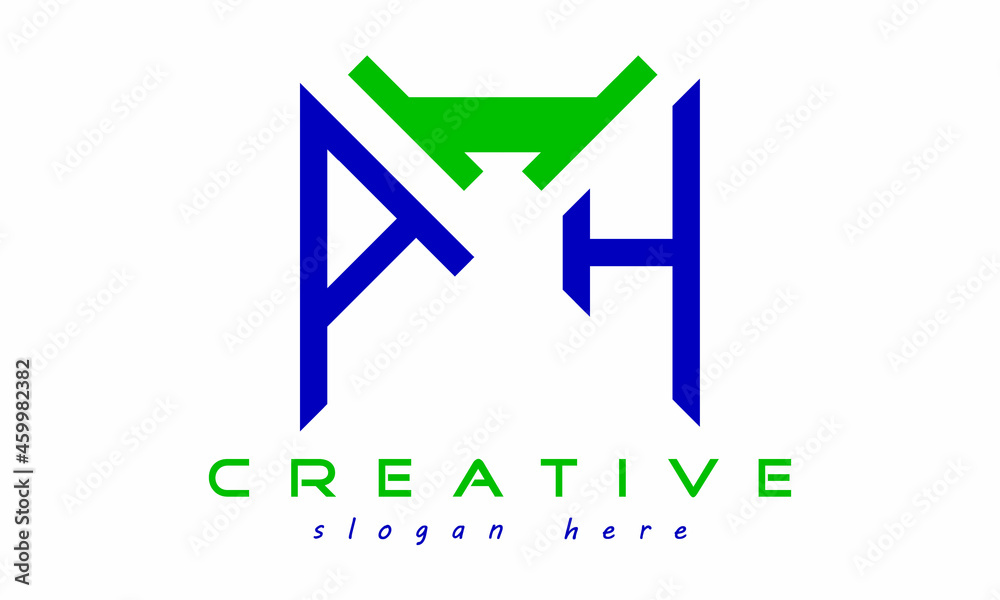 geometric monogram letters AIH logo design vector, business logo, icon shape logo, rectangle squire polygon letters modern unique minimalist creative logo design, vector template