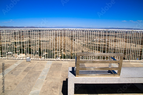 Metal bench of the Plaza Nueva viewpoint in Mojacar photo