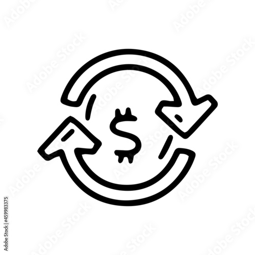 currency exchange line vector doodle simple icon