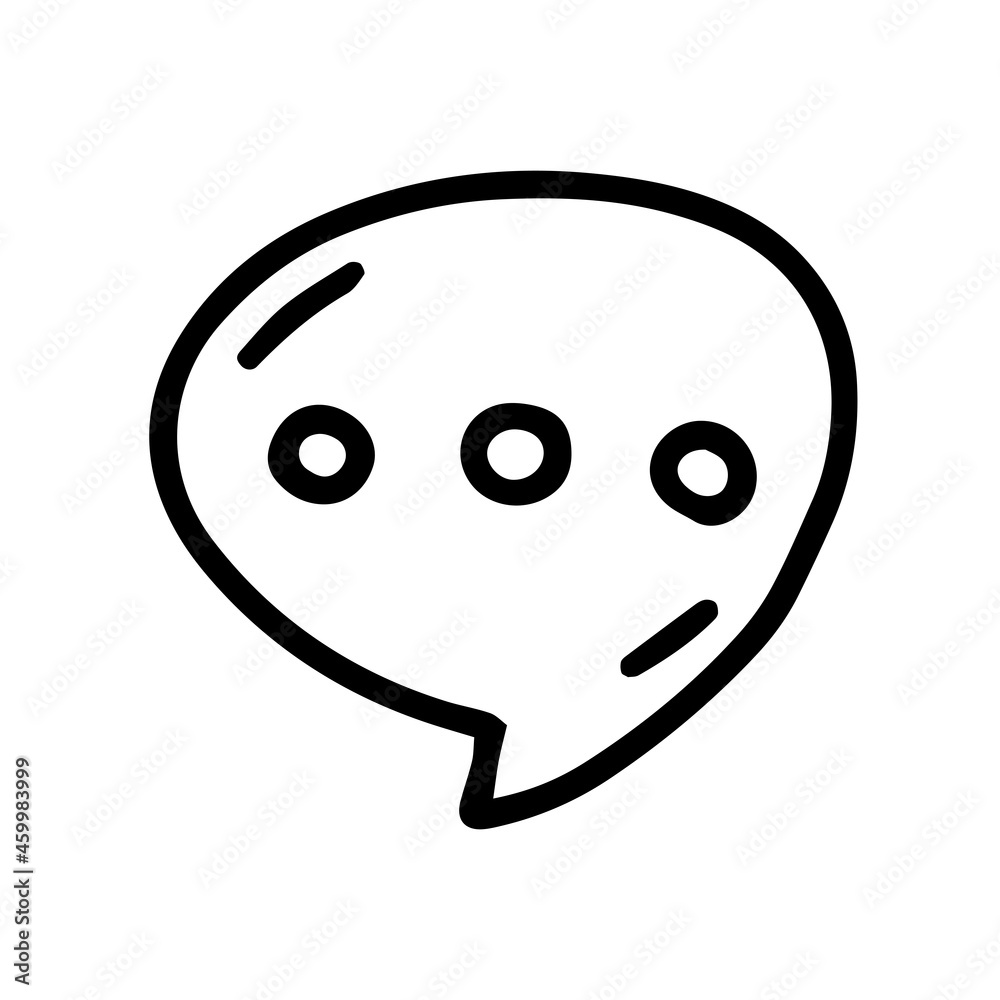 wait speech bubble line vector doodle simple icon wait speech bubble line vector doodle simple icon