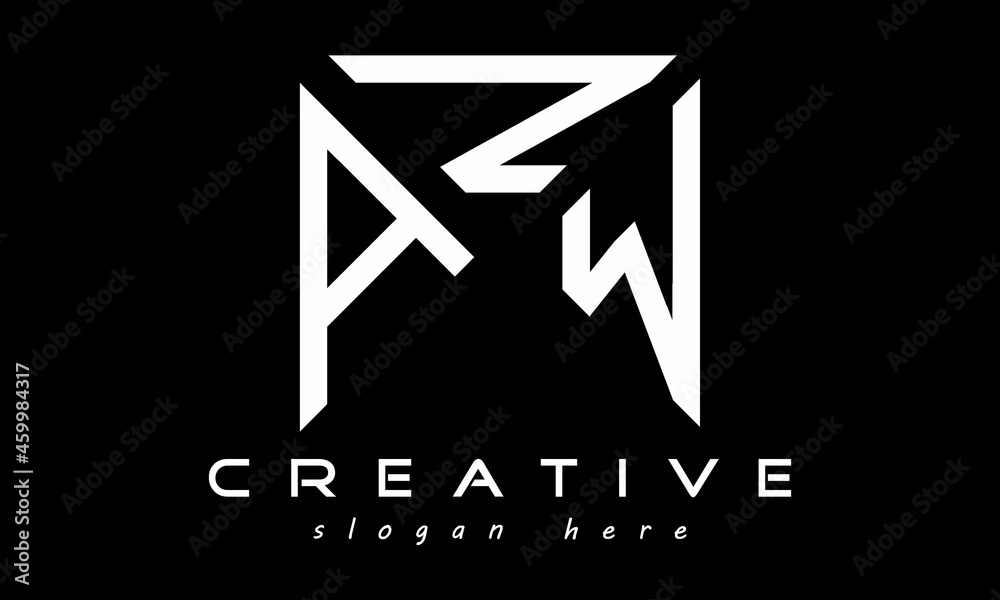 geometric monogram letters ANW logo design vector, business logo, icon shape logo, rectangle squire polygon letters modern unique minimalist creative logo design, vector template geometric monogram letters ANW logo design vector, business logo, icon shape logo, rectangle squire polygon letters modern unique minimalist creative logo design, vector template