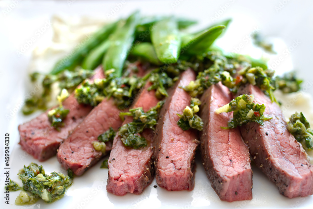 Sous Vide Flank Steak with Chimichurri Sauce