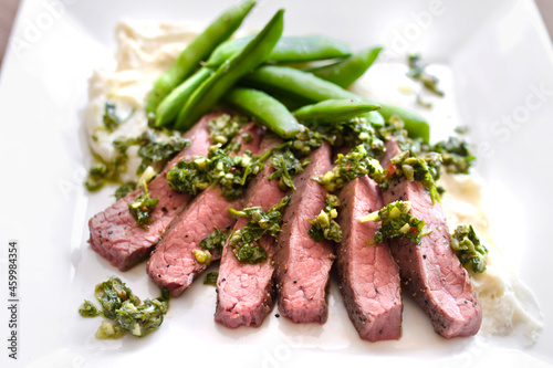 Sous Vide Flank Steak with Chimichurri Sauce