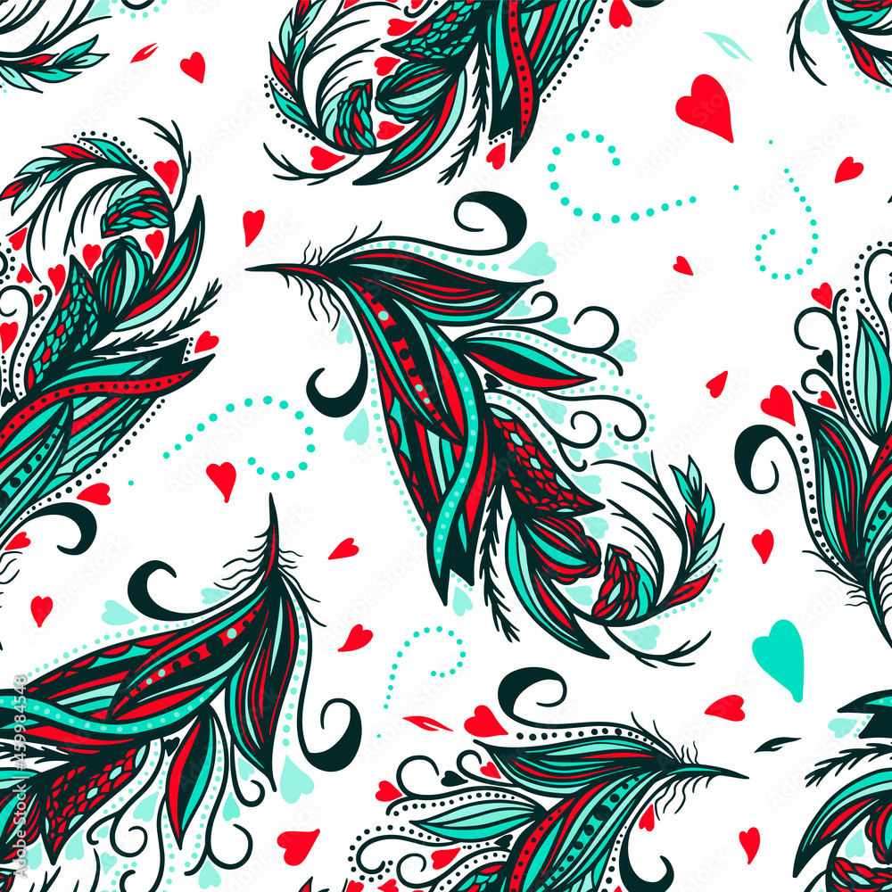 Obraz premium Abstract beautiful pen Seamless background. Vector illustration