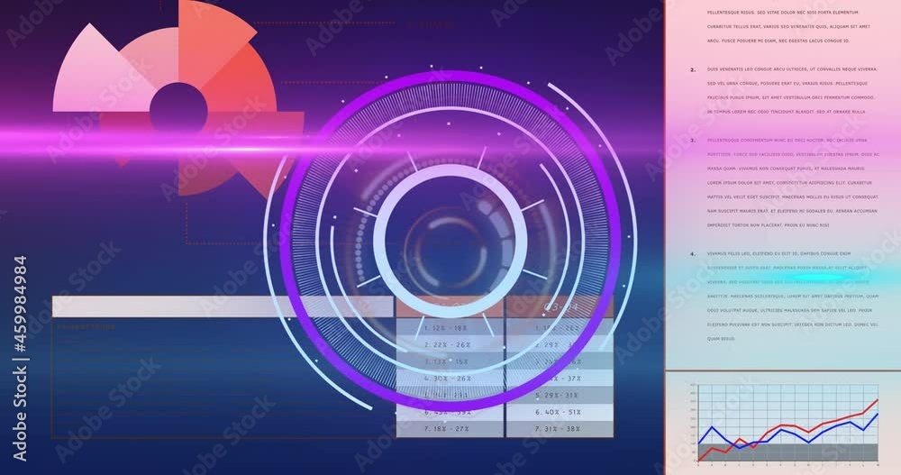 custom made wallpaper toronto digitalAnimation of processing circle on scientific graph and data