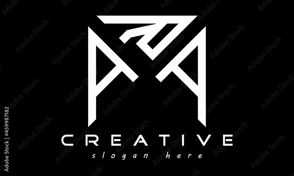 geometric monogram letters ARA logo design vector, business logo, icon shape logo, rectangle squire polygon letters modern unique minimalist creative logo design, vector template geometric monogram letters ARA logo design vector, business logo, icon shape logo, rectangle squire polygon letters modern unique minimalist creative logo design, vector template