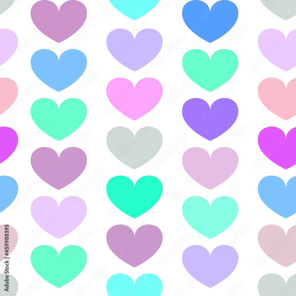 Vector seamless pattern. Pastel heart white background. Sweet wallpaper for a website , valentine concept.