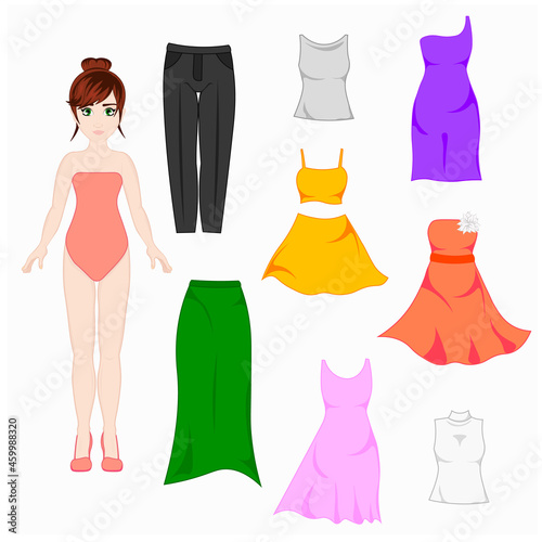 Dress for paper doll body template