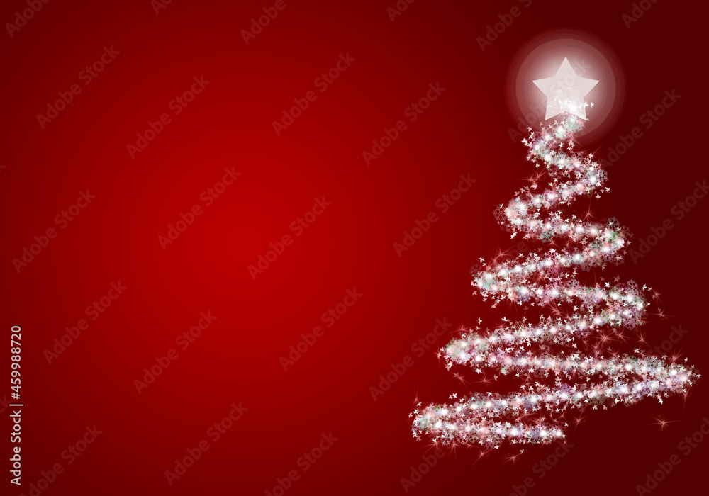 Fondo rojo navideño con árbol de navidad. Fondo rojo navideño con árbol de navidad.