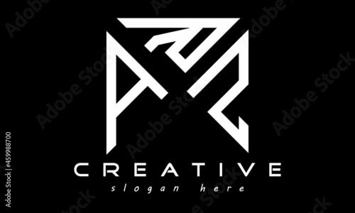 geometric monogram letters ARZ logo design vector, business logo, icon shape logo, rectangle squire polygon letters modern unique minimalist creative logo design, vector template
