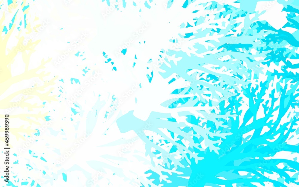 Fototapeta premium Light Blue, Yellow vector elegant wallpaper with leaves, branches.