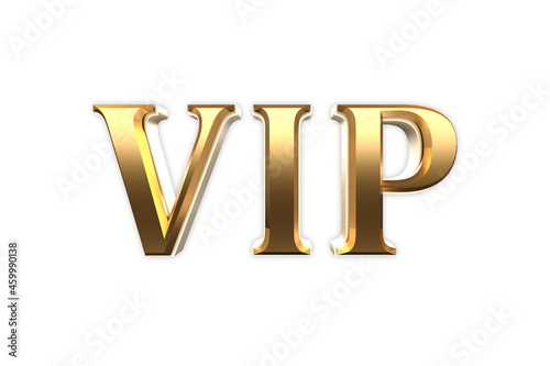VIP - gold 3D on white background