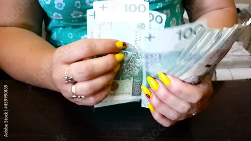 The woman counts the money. Close up of female hands count money cash. Money, Payment, Finance, Investment and Success, Concept. Currency exchange in banking institution