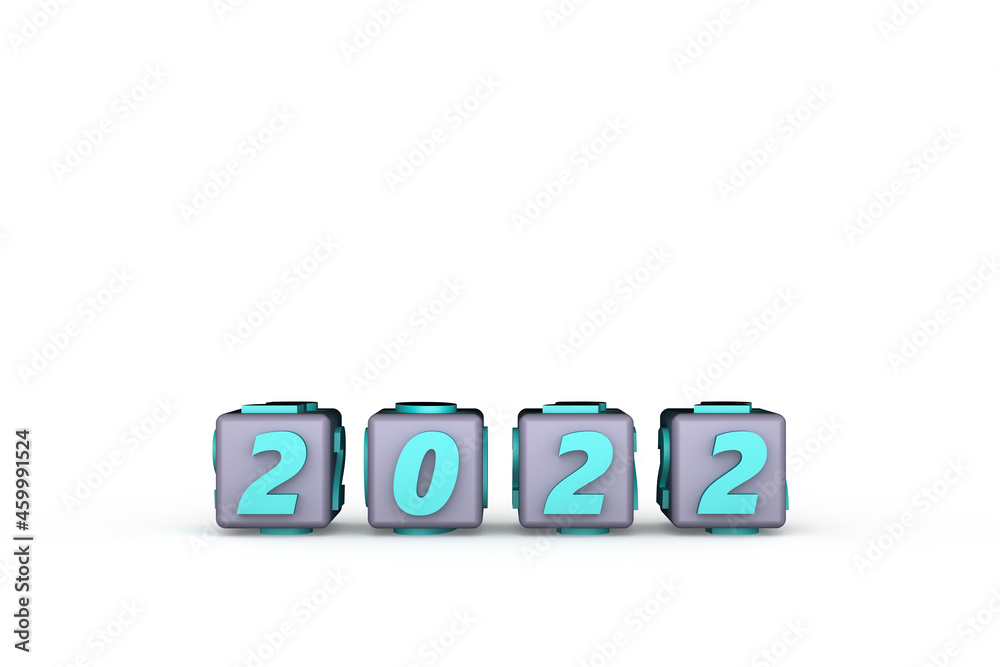 3d render cubes with included numbers of the year 2022 with copy space to insert text 3d render cubes with included numbers of the year 2022 with copy space to insert text