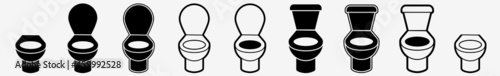 Toilet Icon Toilet Sign Set | Toilets Icon Seat Vector Illustration Logo | Toilet-Icon Isolated Toilet-Bowl Collection