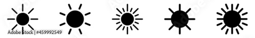 Sun Icon Summer Sun Light Set | Suns Icon Sunshine-Icon Vector Illustration Logo | Sunlight Sun-Icon Isolated Sun-Rays Collection