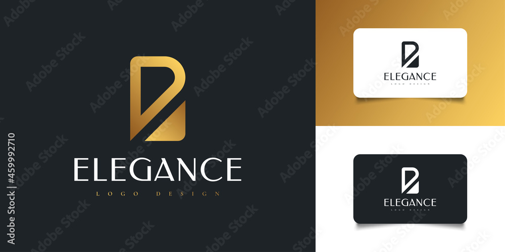 Fototapeta premium Abstract and Elegant Letter B Logo Design in Golden Gradient. Graphic Alphabet Symbol for Corporate Business Identity