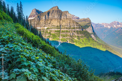 Scenic Highline Trail Views of Glacier Valley by the Going-to-the-Sun Road, Glacier National Park, Montana photo