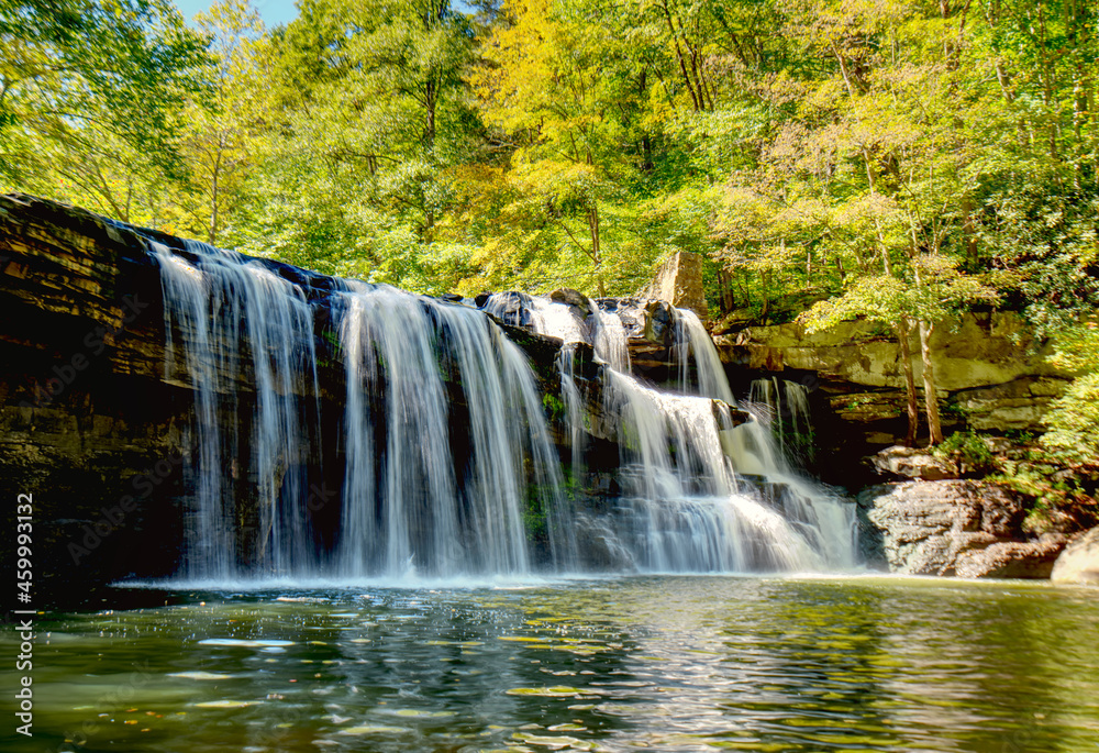 A beautiful waterfall on Brush Creek near Athens, West Virginia, USA.