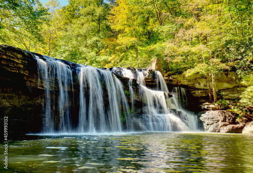 Fototapeta Naklejka Na Ścianę i Meble -  A beautiful waterfall on Brush Creek near Athens, West Virginia, USA.