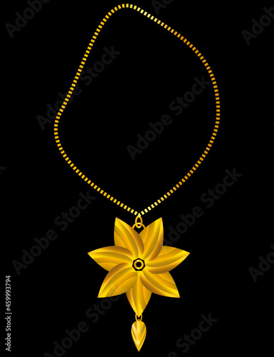 Golden flower necklace