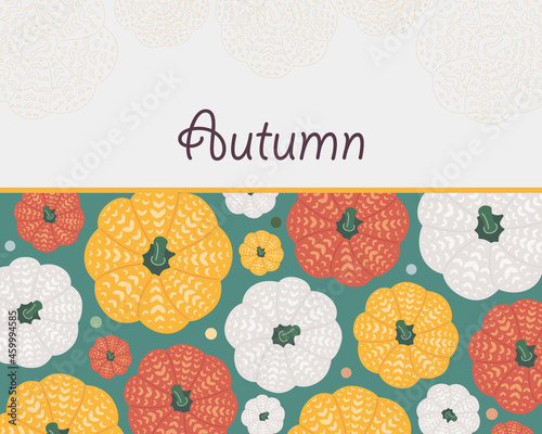 Autumn pumpkinwith pattern photo