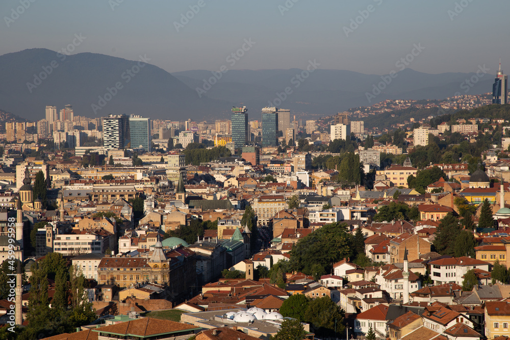 Sarajevo cityscape in the morning