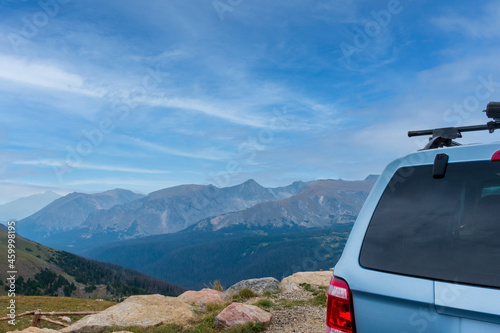 Traveling by car through the Rocky Mountains