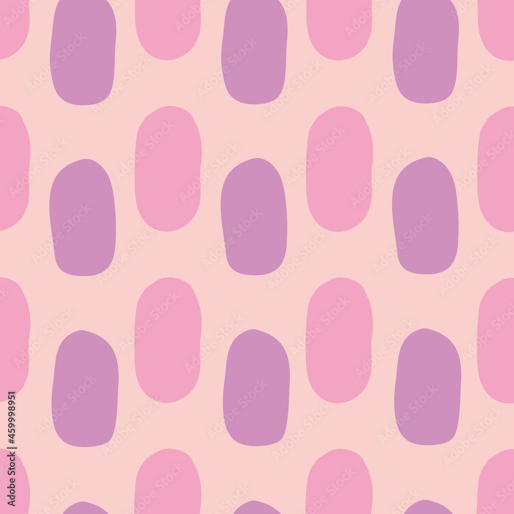 Lilac Pink free hand organic shapes seamless design. Versatile pattern great for all surfaces such as baby clothings, children bedroom wallpaper, textiles and product packaging.  
