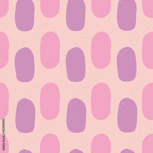 Lilac Pink free hand organic shapes seamless design. Versatile pattern great for all surfaces such as baby clothings, children bedroom wallpaper, textiles and product packaging. 