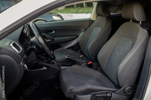 Interior of a car. Modern vehicle dashboard.