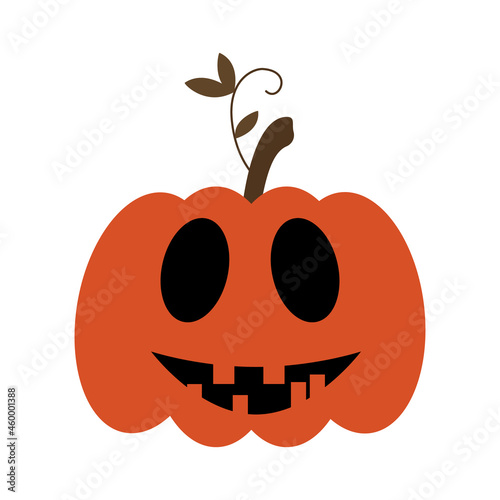 Pumpkin illustration with carved emotion for halloween