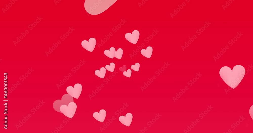 Animation of red heart icons on red background Animation of red heart icons on red background